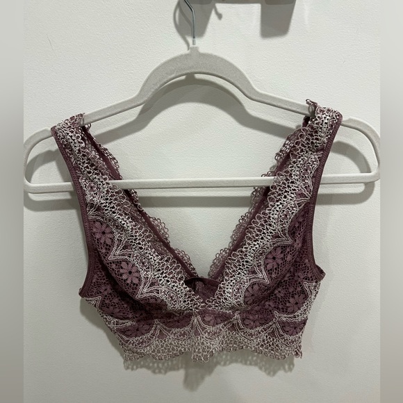 Victoria’s Secret Lace Bralette White Purple - Picture 4 of 5